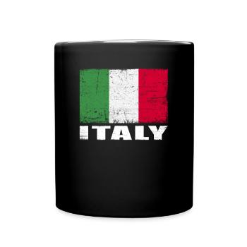 Italie Drapeau Grunge Italie Drapeau - Mug uni - noir - Devant