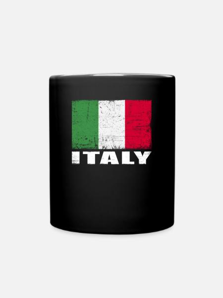 Italie Drapeau Grunge Italie Drapeau - Mug uni - noir