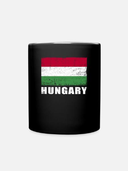 Ungarn Flagge Grunge Ungarn Fahne - Tasse einfarbig - Schwarz