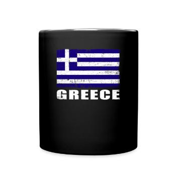 Greece Flag Grunge Greece Flag - Full Colour Mug - black - Front