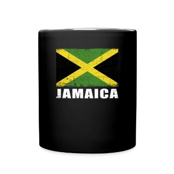 Jamaika Flagge Grunge Jamaika Fahne - Tasse einfarbig - Schwarz - Vorne