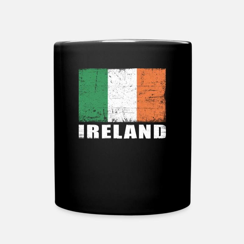 Drapeau de l’Irlande Grunge Drapeau de l’Irlande - Mug uni - noir