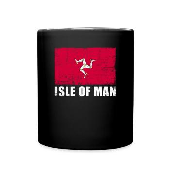 Isle Of Man Flag Grunge Isle Of Man Flag - Full Colour Mug - black - Front