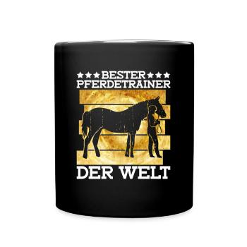 Bester Pferdetrainer Der Welt - Reitlehrer Pferde - Tasse einfarbig - Schwarz - Vorne