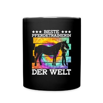 Beste Pferdetrainerin Der Welt - Reitlehrer Pferde - Tasse einfarbig - Schwarz - Vorne
