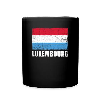 Drapeau luxembourgeois Grunge Drapeau luxembourgeois - Mug uni - noir - Devant