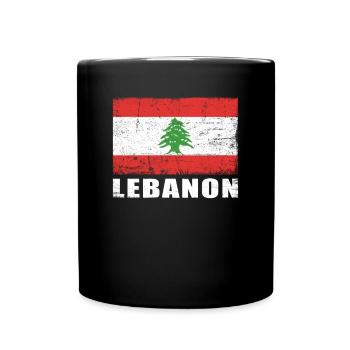 Lebanon Flag Grunge Lebanon Flag - Full Colour Mug - black - Front