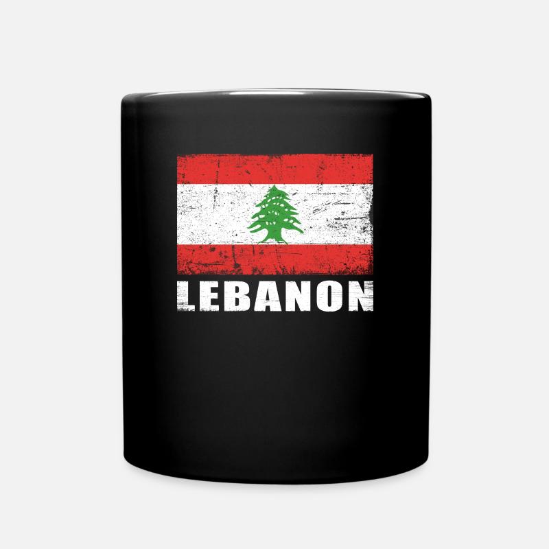 Libanon Flagge Grunge Libanon Fahne - Tasse einfarbig - Schwarz
