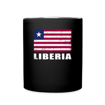 Drapeau du Libéria Grunge Drapeau du Libéria - Mug uni - noir - Devant