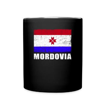 Mordovia Flag Grunge Mordovia Flag - Mug uni - noir - Devant