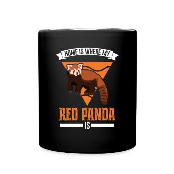 Home is where my Red Panda is Roter Panda - Full Colour Mug - black - Front