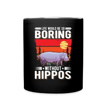 Hippo Gift Hippo Hippo Hippo - Full Colour Mug - black - Front