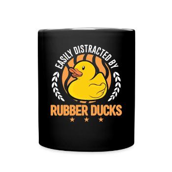 Facilement distrait par Rubber Ducks Rubber Duck - Mug uni - noir - Devant
