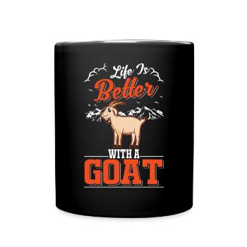 La vie est meilleure avec une chèvre Ziegenwirt Ziege - Mug uni - noir - Devant