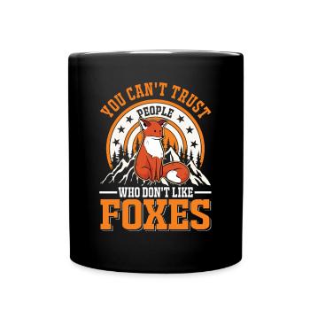 Fuchs Geschenk Rotfuchs - Tasse einfarbig - Schwarz - Vorne