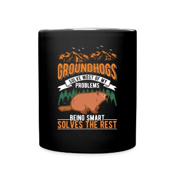 Murmeltier Groundhog Marmot Waldmurmeltier - Full Colour Mug - black - Front