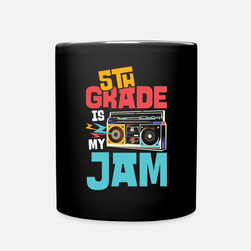 5. Klasse Musik-Design mit Kassette und Jam - Tasse einfarbig - Schwarz
