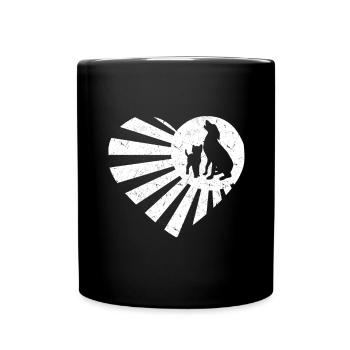 Chien & Chat Coeur Bébé Chien Chiot Chien Cœur Animal - Mug uni - noir - Devant