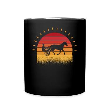 Trotting Horse Harness Equestrian Sport Horses - Full Colour Mug - black - Front