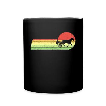 Harnais de chevaux de trot Chevaux de sport équestre - Mug uni - noir - Devant