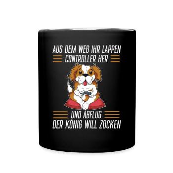 Aus Dem Weg Ihr Lappen der König Will Zocken Gamer - Tasse einfarbig - Schwarz - Vorne