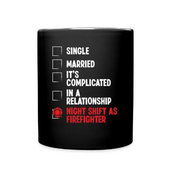 Relation pompier de nuitStatut pompier - Mug uni - noir - Devant