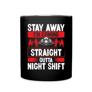 Drôle de nuit Pompiers Humour Pompier - Mug uni - noir - Devant