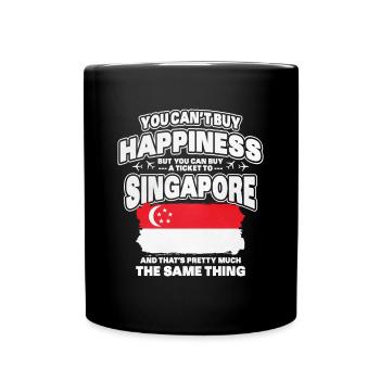 Singapur - Tasse einfarbig - Schwarz - Vorne