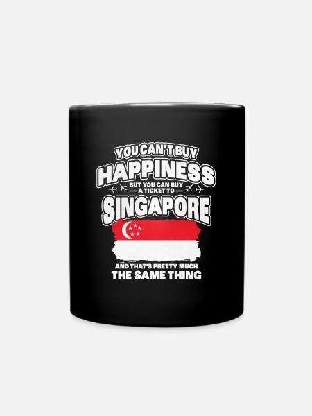 Singapur - Tasse einfarbig - Schwarz