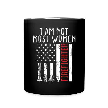 Les pompiers ne sont pas la plupart des femmes Pompiers de nuit - Mug uni - noir - Devant