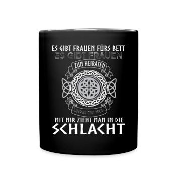 Kriegerin Schildmaid Nordische Mythologie - Tasse einfarbig - Schwarz - Vorne