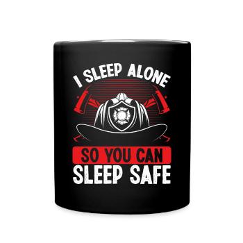 Firefighter Wife Girlfriend Night Shift Firemen - Full Colour Mug - black - Front