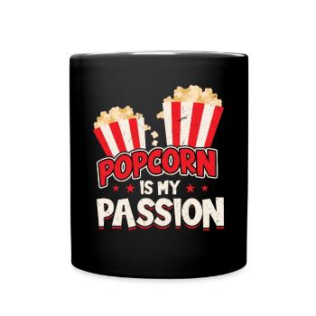 Popcorn Ist Meine Passion - Tasse einfarbig - Schwarz - Vorne