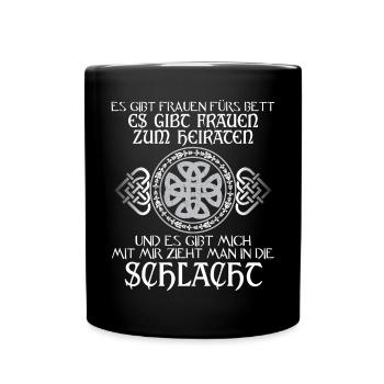 Schildmaid Damen Kriegerin Wikinger Wikinger - Tasse einfarbig - Schwarz - Vorne