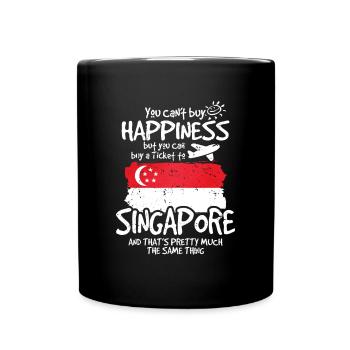 Singapur - Tasse einfarbig - Schwarz - Vorne