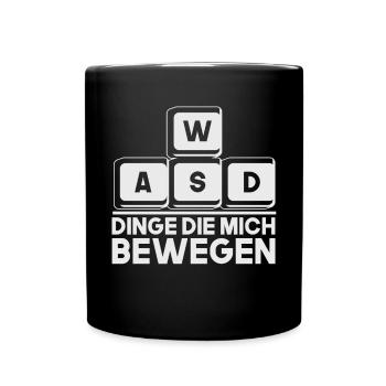 PC Master Race Gaming WASD Tastatur Streamer - Tasse einfarbig - Schwarz - Vorne