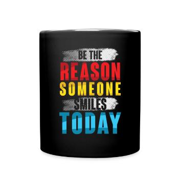 Motivierendes Spruchdesign in bunten Farben - Tasse einfarbig - Schwarz - Vorne