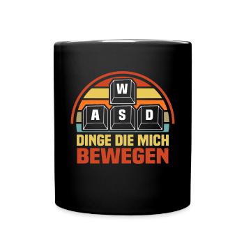 PC Master Race Gaming WASD Keyboard Gaming Slogan - Tasse einfarbig - Schwarz - Vorne