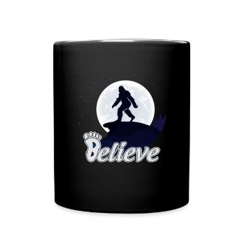 Big Foot Moon Believe - Full Colour Mug - black - Front