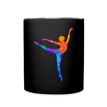 Tanzen Ballett Frauen Tänzer Tänzerin Silhouette - Tasse einfarbig - Schwarz - Vorne