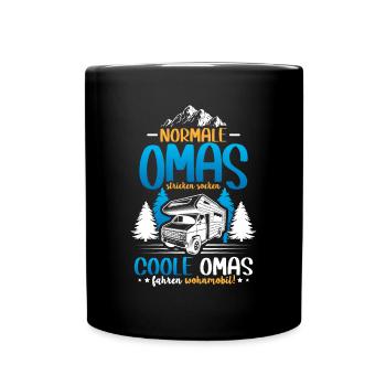 Coole Omas fahren Wohnmobil - Tasse einfarbig - Schwarz - Vorne