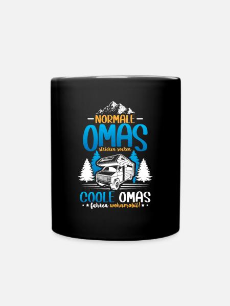Coole Omas fahren Wohnmobil - Tasse einfarbig - Schwarz