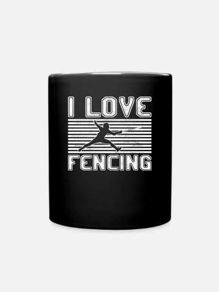 I love fencing - Tasse einfarbig - Schwarz