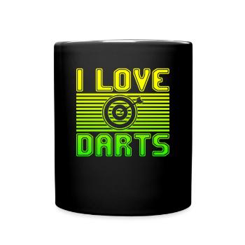 I love darts - Full Colour Mug - black - Front