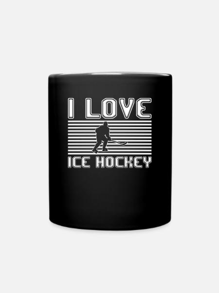 I love ice hockey - Tasse einfarbig - Schwarz