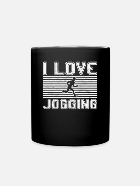 I love jogging - Tasse einfarbig - Schwarz