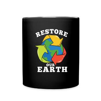 Earth Day Tag Erde Our Earth unsere Erde Planet - Full Colour Mug - black - Front