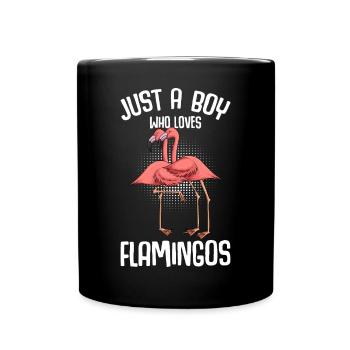 Flamingo Jungen Kinder - Tasse einfarbig - Schwarz - Vorne