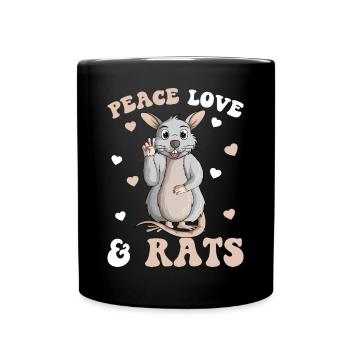 Rats Peace Love Rats Domestic Rats Rat Children - Full Colour Mug - black - Front