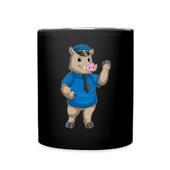 Policier Sanglier Police Cap Police - Mug uni - noir - Devant